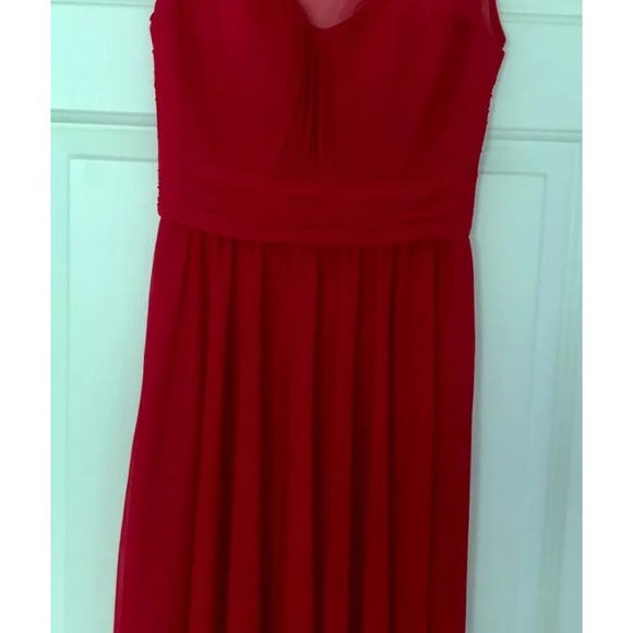 Women's David's Bridal Cherry Red Dress - Picture 3 of 8